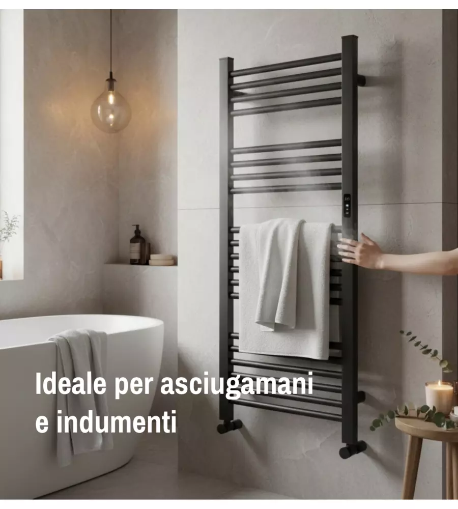 Scaldasalviette elettrico da parete Ignip grigio 200W