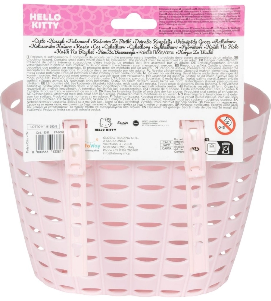 Cestino portaoggetti bici "Hello Kitty"