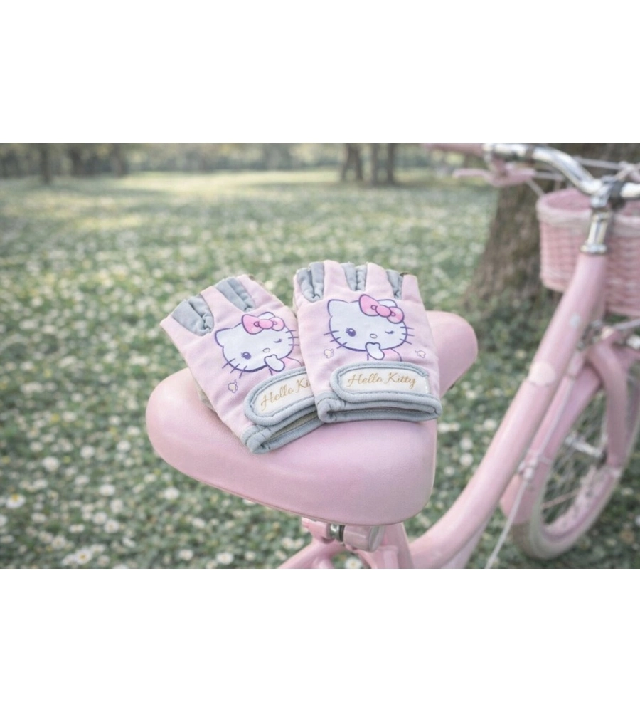Coppia di guanti da bici per bambini "Hello Kitty" senza dita