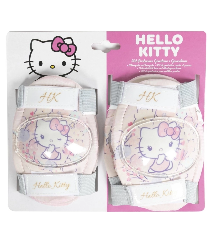 Kit di protezione "Hello Kitty" con 2 gomitiere e 2 ginocchiere