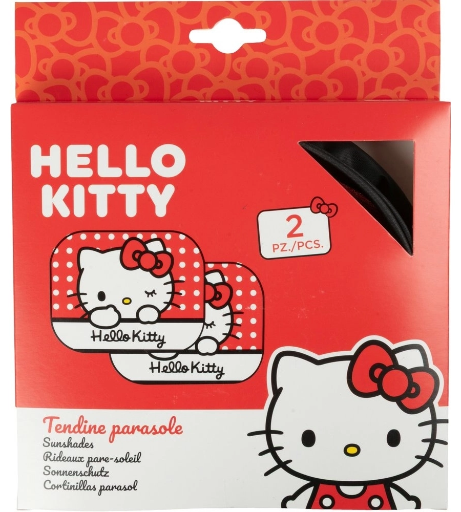 Coppia tendine parasole laterali auto "Hello Kitty" 44x35 cm