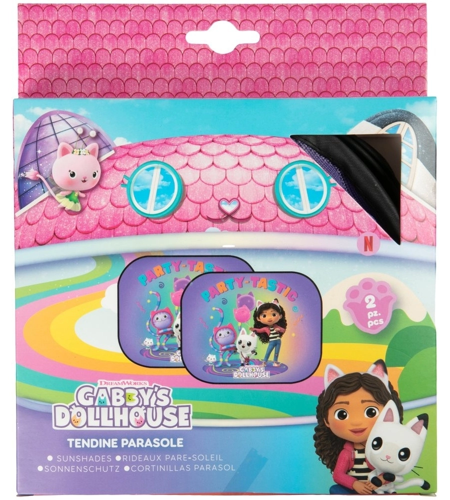 Coppia tendine parasole laterali auto "Gabby Party" 44x35 cm