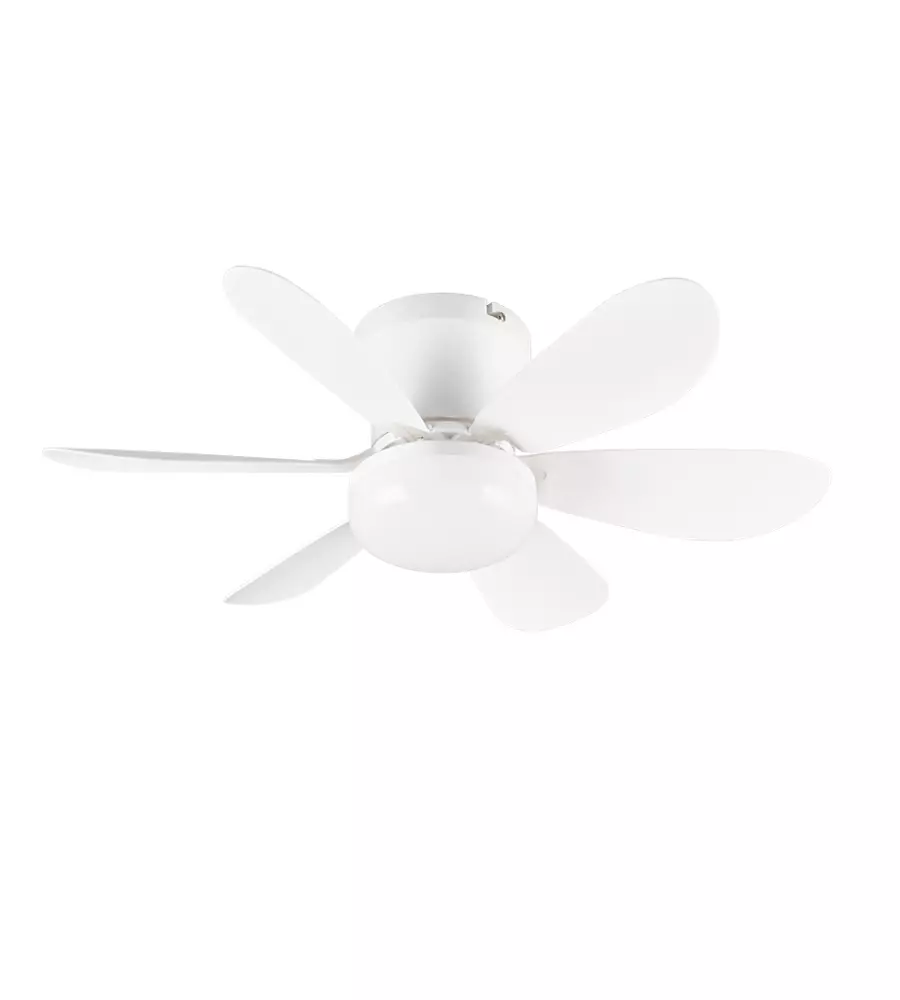 Plafoniera led con ventilatore "Lund" bianco 6 pale 53 cm