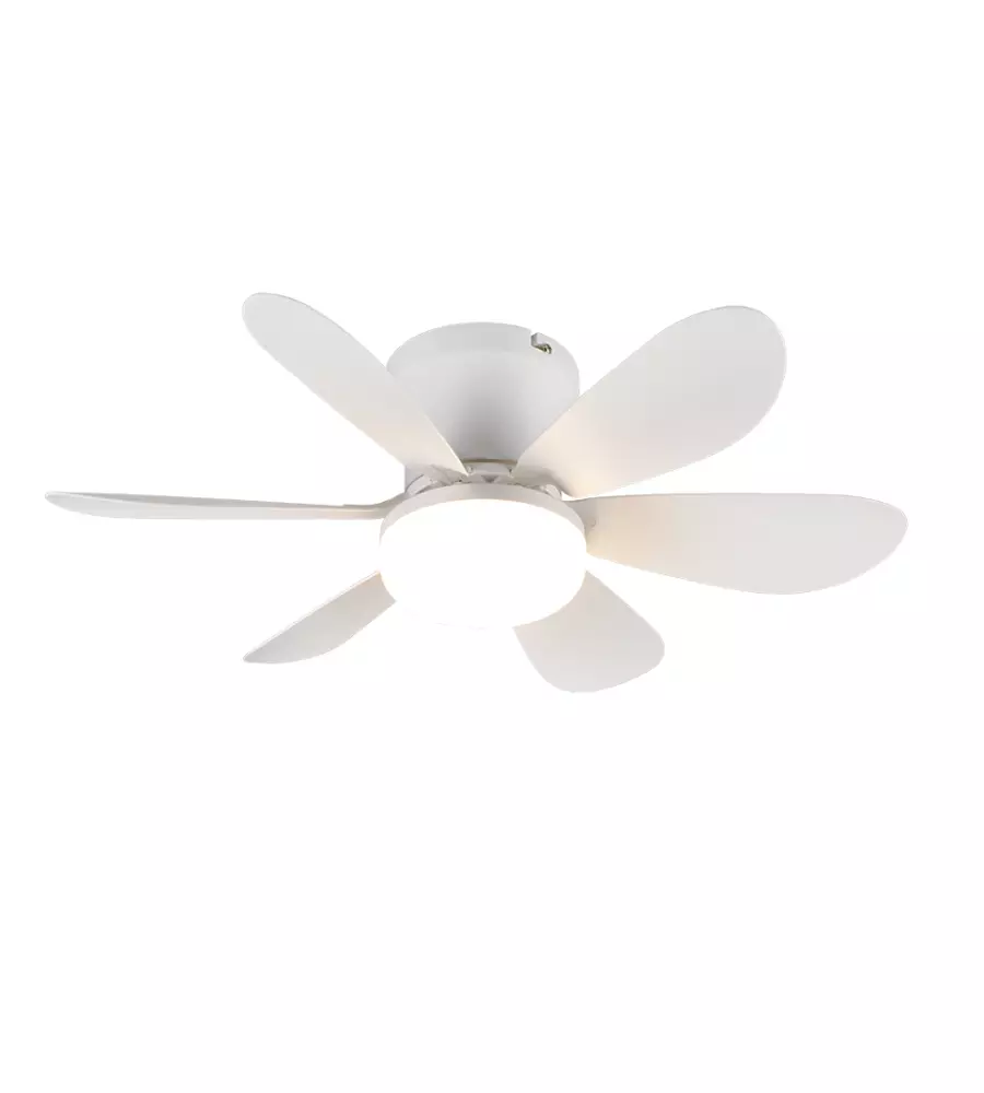 Plafoniera led con ventilatore "Lund" bianco 6 pale 53 cm
