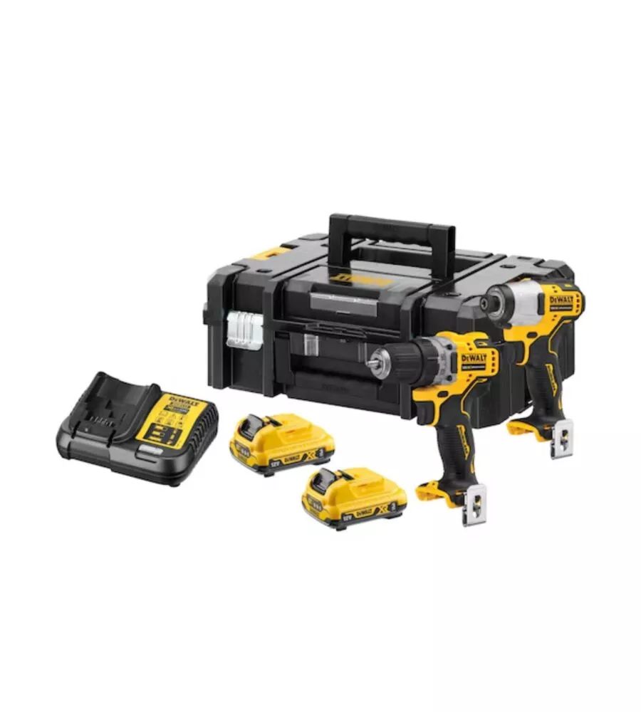 Trapano avvitatore e avvitatore ad impulsi DeWalt "DCK2110L2T-QW" con due batterie 12V 3ah