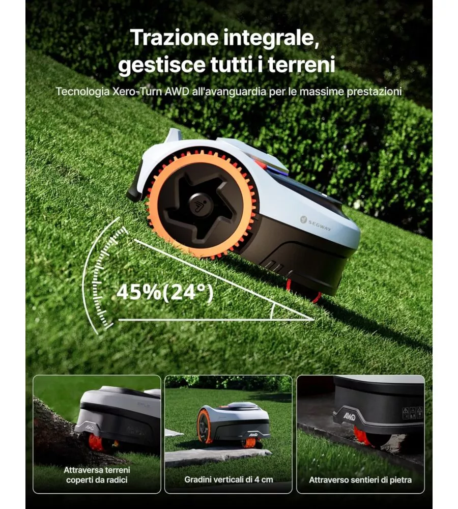 Robot tagliaerba Navimow "i208 AWD" area di taglio 800 mq