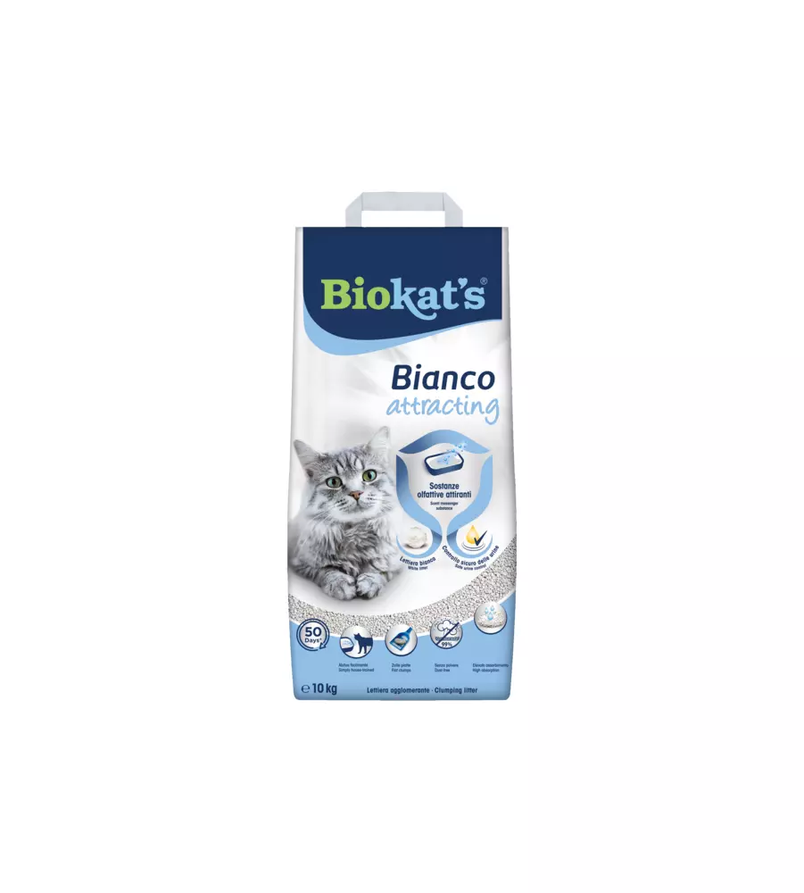 Lettiera igienica per gatti Biokat's "Bianco Attracting" 10 kg