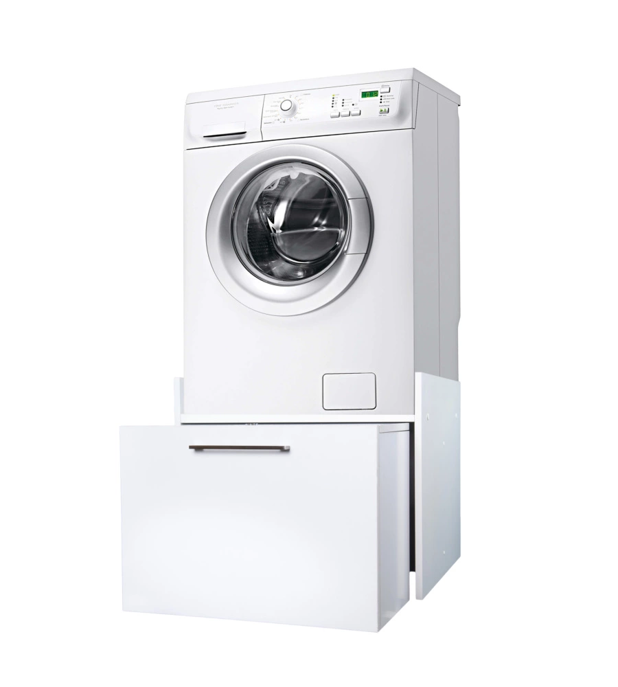 Mobile alza lavatrice con cassetto estraibile "Komodo" bianco 69x65x59 cm