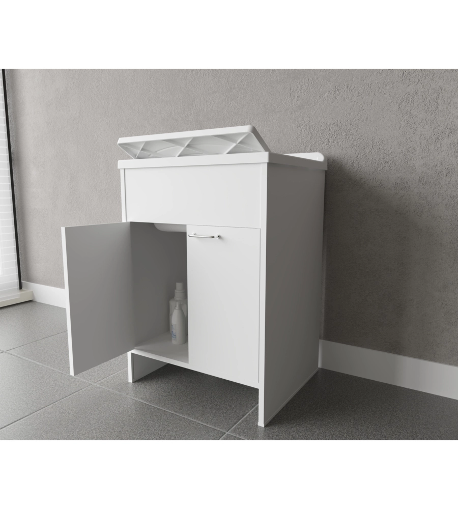 Lavatoio con vasca in polipropilene "Garden" bianco 60x50x85 cm