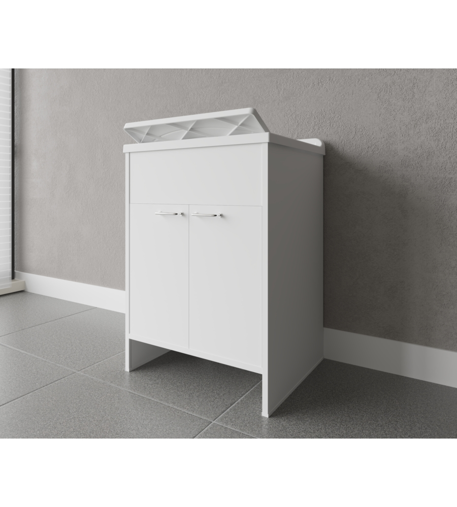 Lavatoio con vasca in polipropilene "Garden" bianco 60x50x85 cm