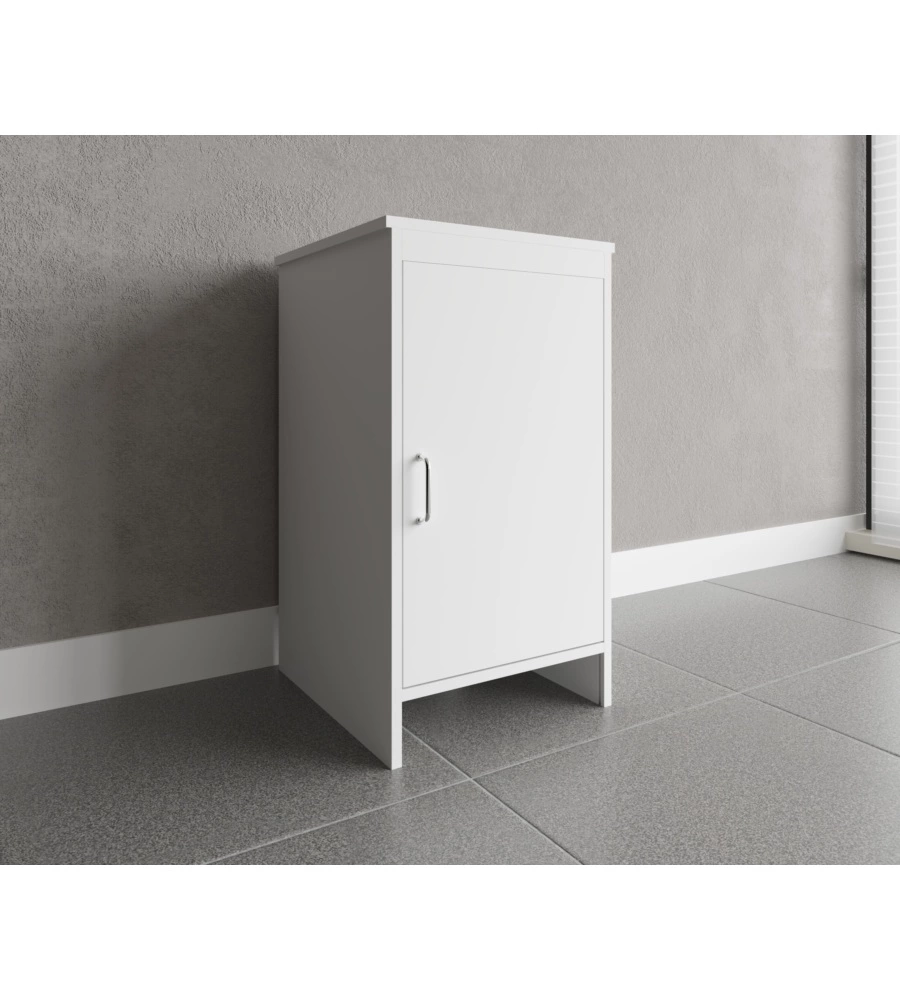 Mobile lavanderia 1 anta e 2 ripiani "Garden" bianco 46,5x49x84 cm