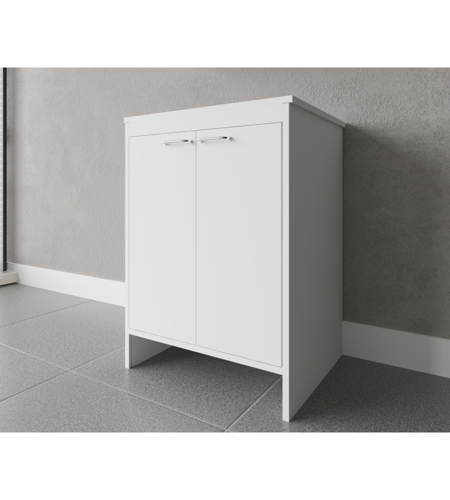 Mobile lavanderia 2ante e 2 ripiani "Garden" bianco 60x49x84 cm