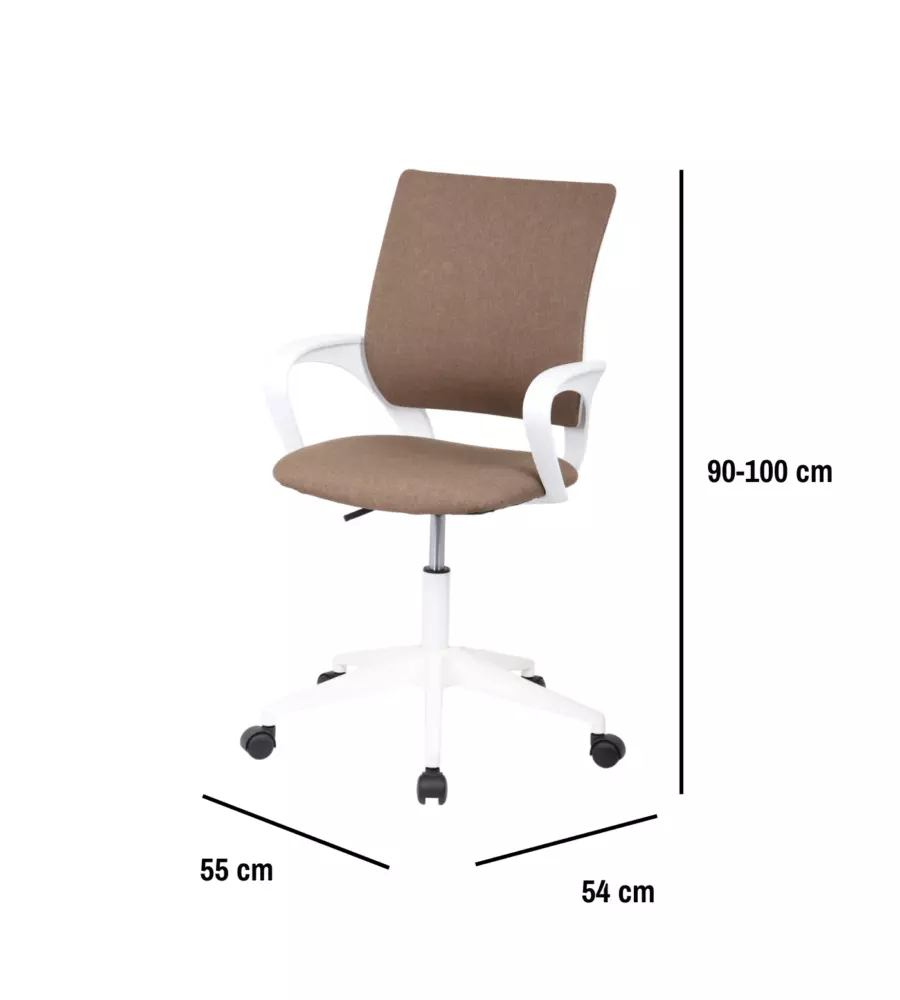 Sedia da ufficio Bellahome tortora 50x54x90-100 cm