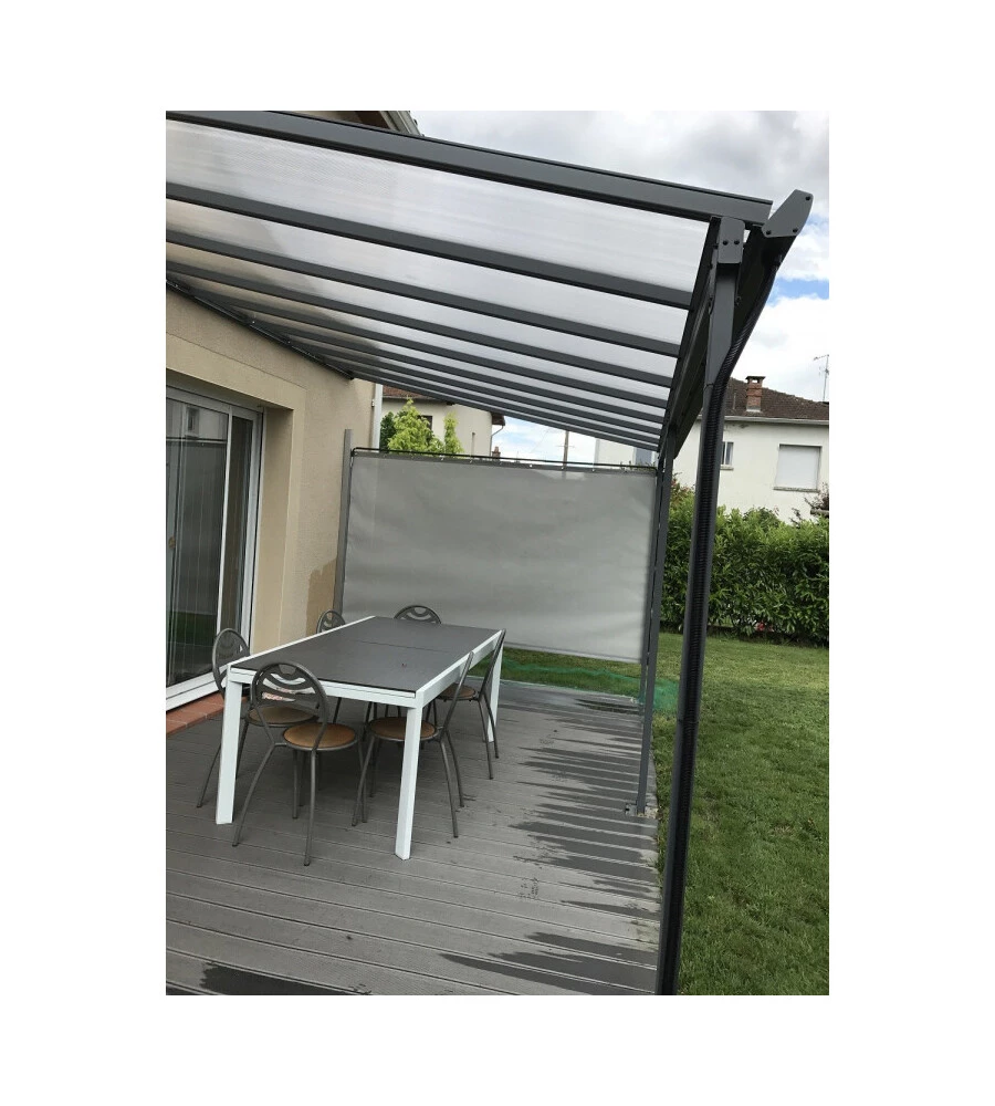 Pergola addossata da esterno Habrita in alluminio 418x307x299 cm