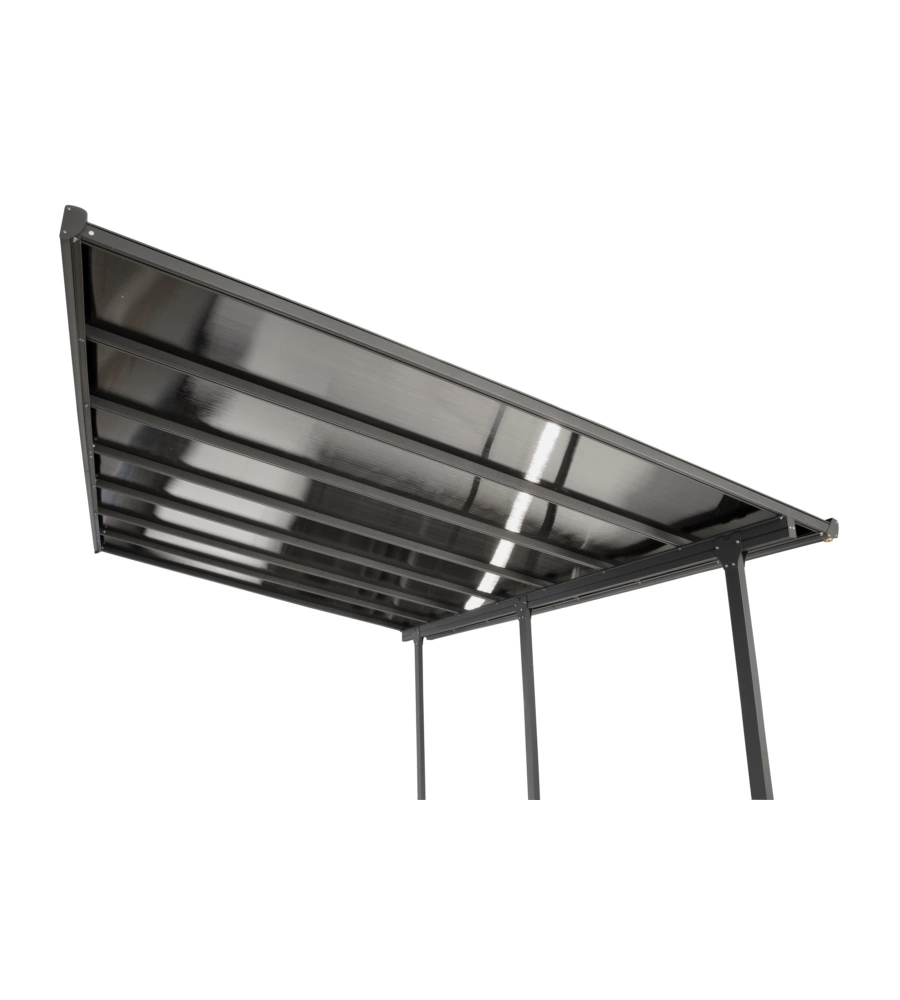 Pergola addossata da esterno Habrita in alluminio 418x307x299 cm
