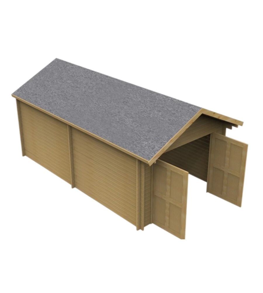 Garage in legno Habrita "Vendome" in abete 365x664x307 cm