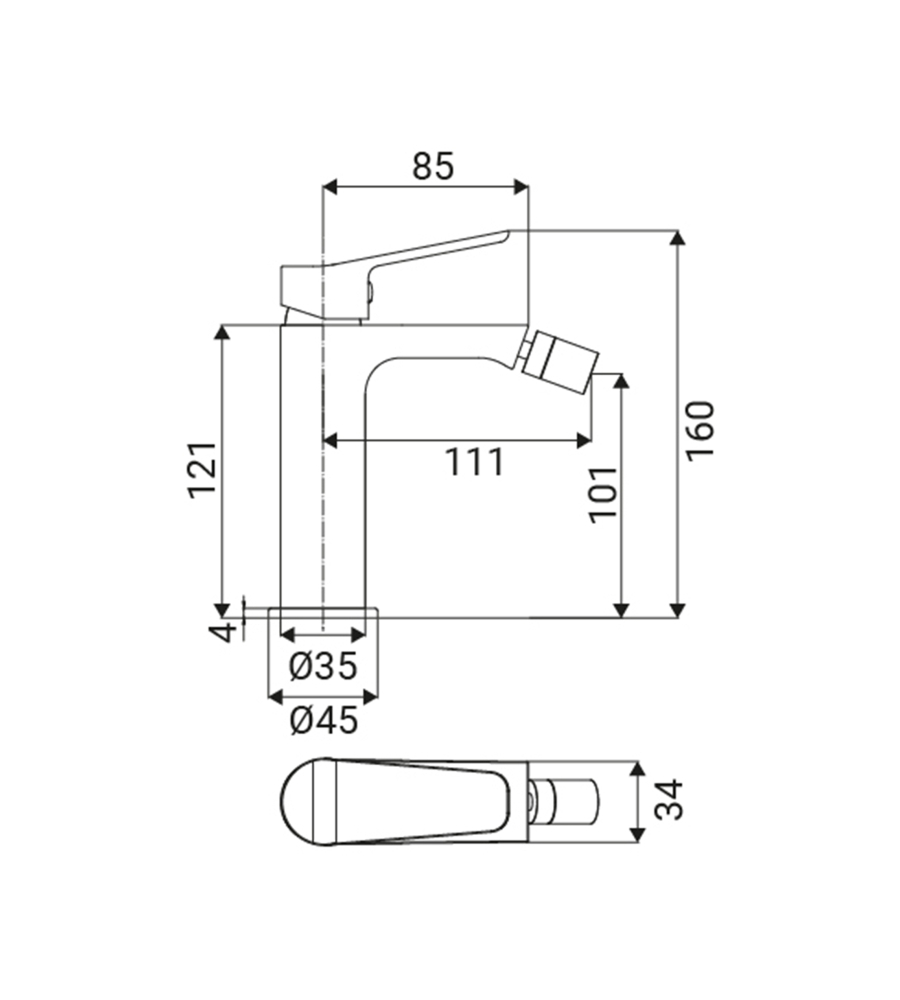 Rubinetto per bidet Idro-Bric "Vegas" cromato