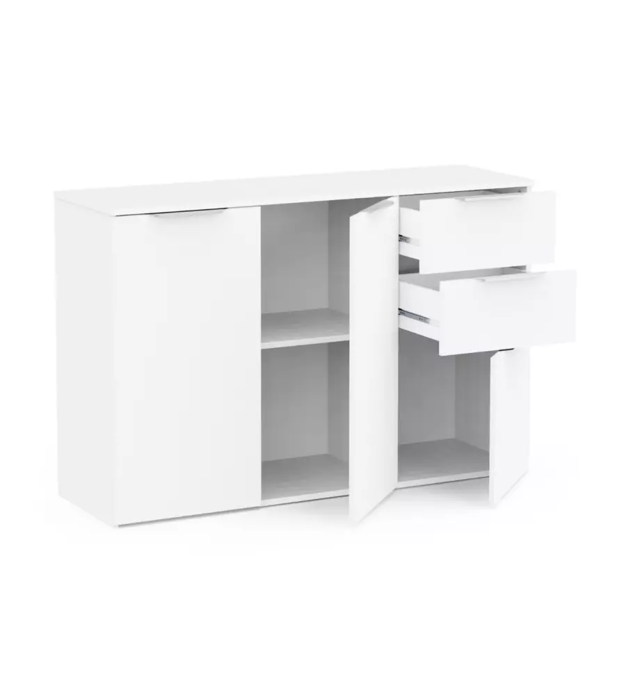 Madia "Ghost" 2+1 ante +2 cassetti bianco 42x13x127 cm