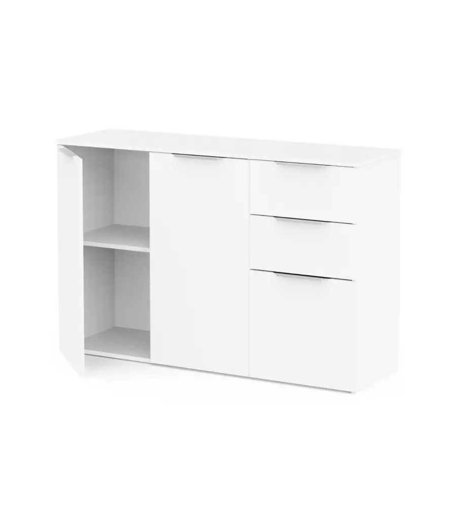 Madia "Ghost" 2+1 ante +2 cassetti bianco 42x13x127 cm