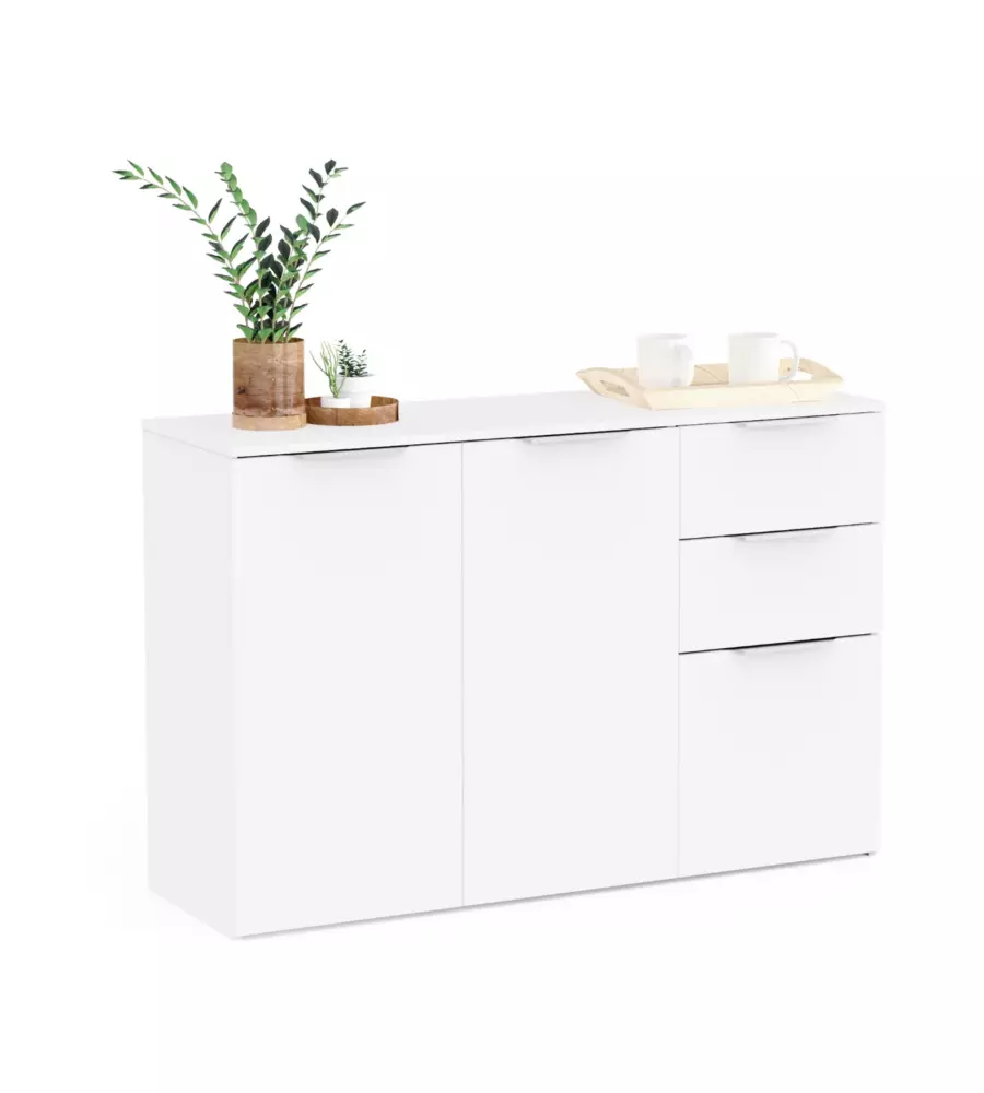 Madia "Ghost" 2+1 ante +2 cassetti bianco 42x13x127 cm