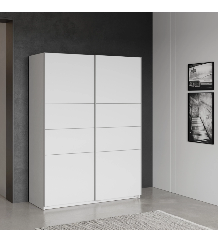 Armadio 2 ante scorrevoli "Fast 2" bianco 148x60x203 cm