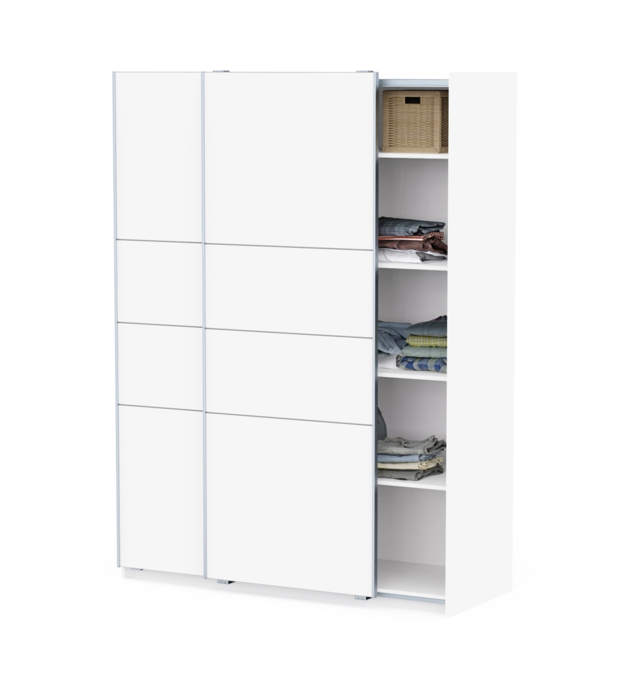 Armadio 2 ante scorrevoli "Fast 2" bianco 148x60x203 cm