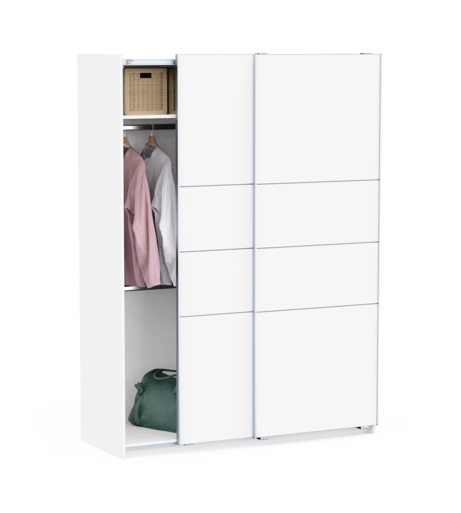 Armadio 2 ante scorrevoli "Fast 2" bianco 148x60x203 cm