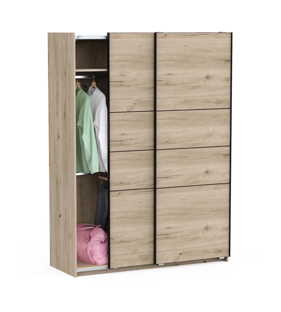 Armadio 2 ante scorrevoli "Fast 2" quercia 148x60x203 cm