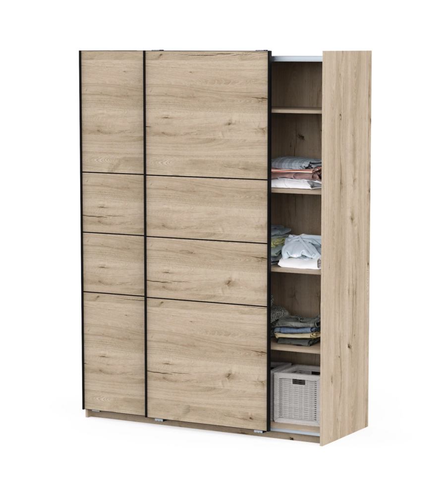 Armadio 2 ante scorrevoli "Fast 2" quercia 148x60x203 cm