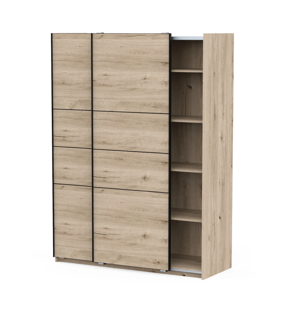 Armadio 2 ante scorrevoli "Fast 2" quercia 148x60x203 cm