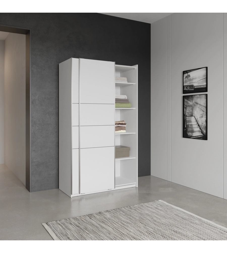 Armadio 2 ante scorrevoli "Fast" bianco 116,6x60x203 cm