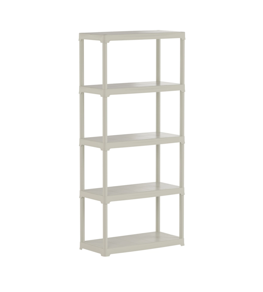 SCAFFALE 5 RIPIANI IN POLIPROPILENE ARTPLAST "TEMPO" BEIGE PORTATA 180 KG 80X40X176 CM
