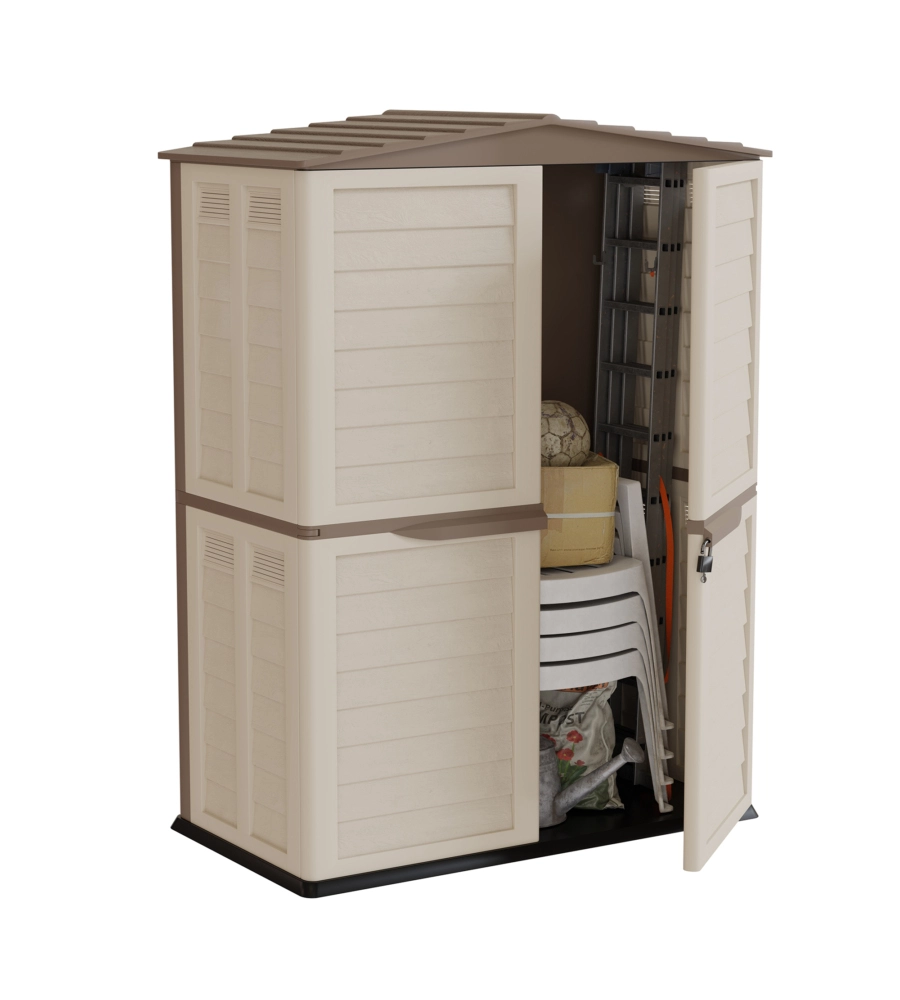 CASETTA DA GIARDINO ARTPLAST "GARDEN SHED" IN RESINA EFFETTO LEGNO BEIGE 151X83X200 CM