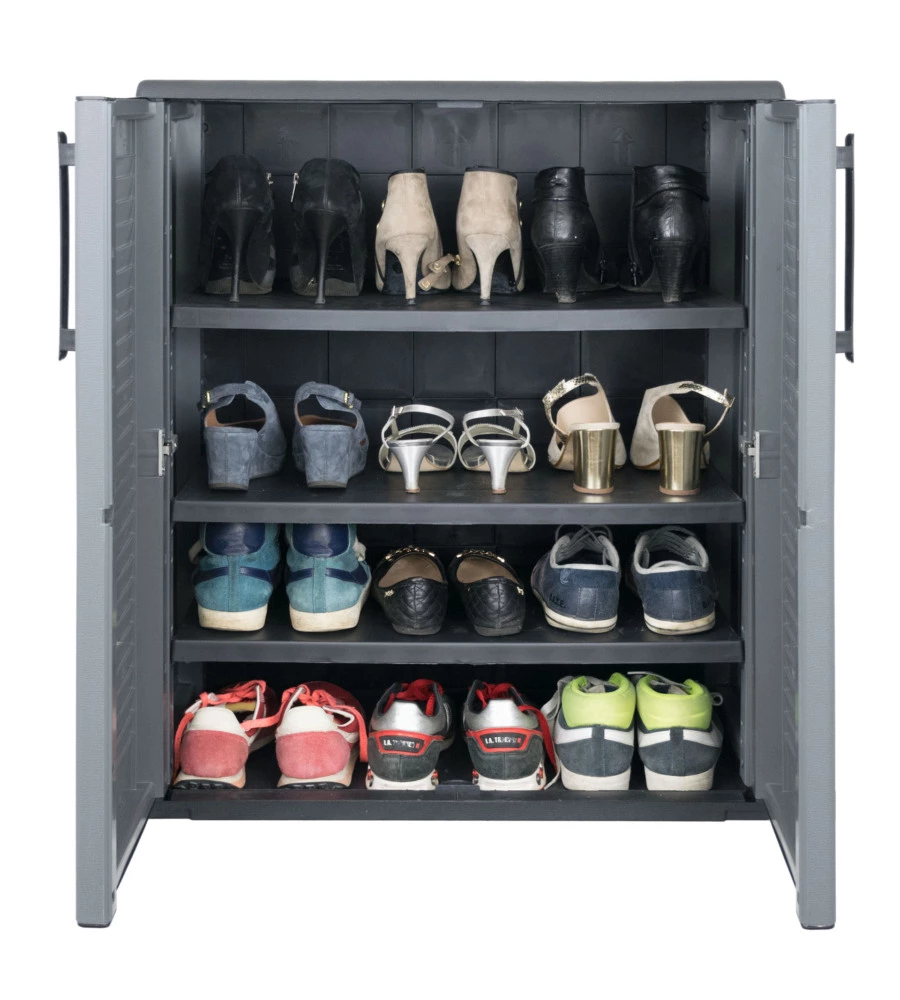 ARMADIO BASSO PORTASCARPE ARTPLAST "EASY" IN POLIPROPILENE GRIGIO SCURO 68X37X84 CM