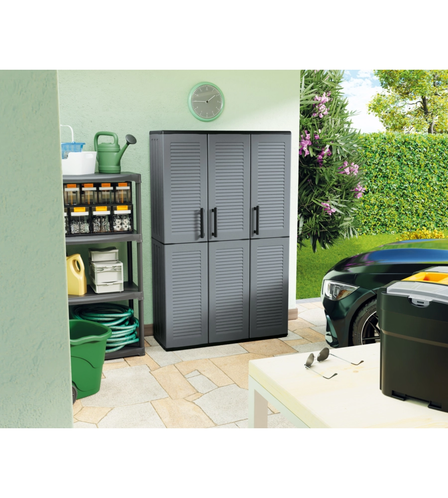 ARMADIO PORTASCOPE ARTPLAST "EASY" IN POLIPROPILENE GRIGIO SCURO 102X37X163 CM