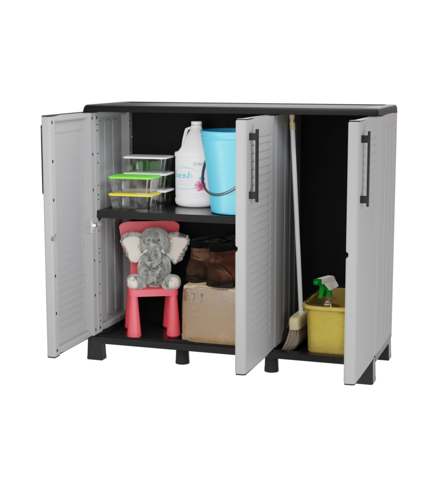 ARMADIO BASSO ARTPLAST "FAMILY" IN POLIPROPILENE GRIGIO 102X37X90 CM