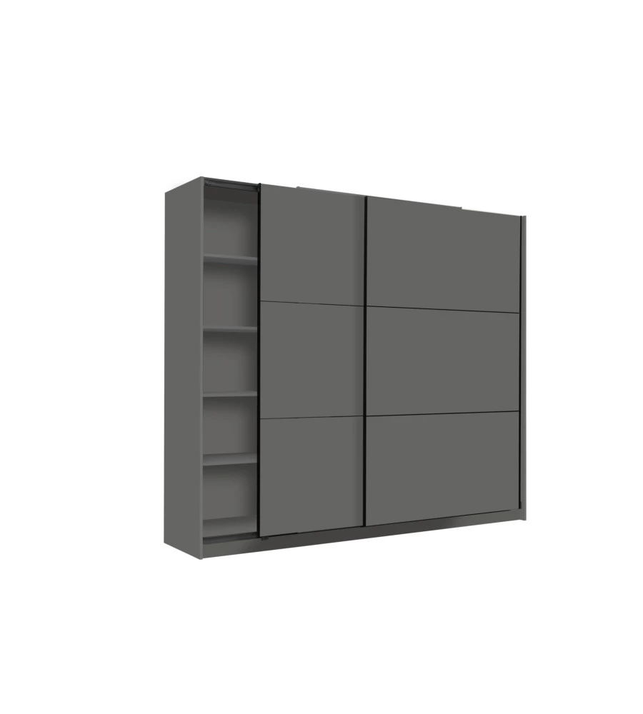 Armadio 2 ante scorrevoli "Siena" grigio opaco 217x62,5x210 cm