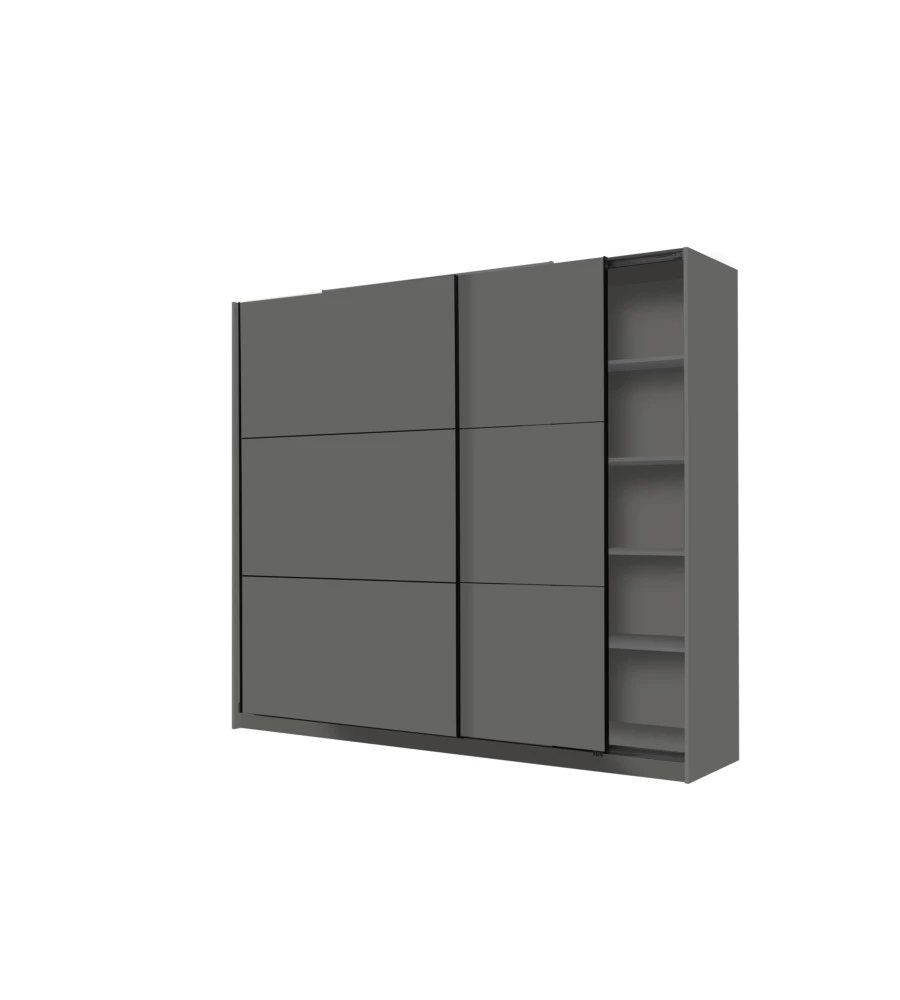 Armadio 2 ante scorrevoli "Siena" grigio opaco 217x62,5x210 cm