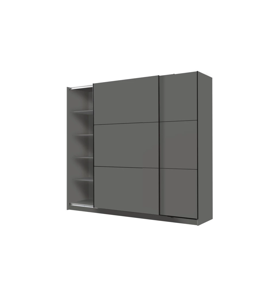 Armadio 2 ante scorrevoli "Siena" grigio opaco 217x62,5x210 cm