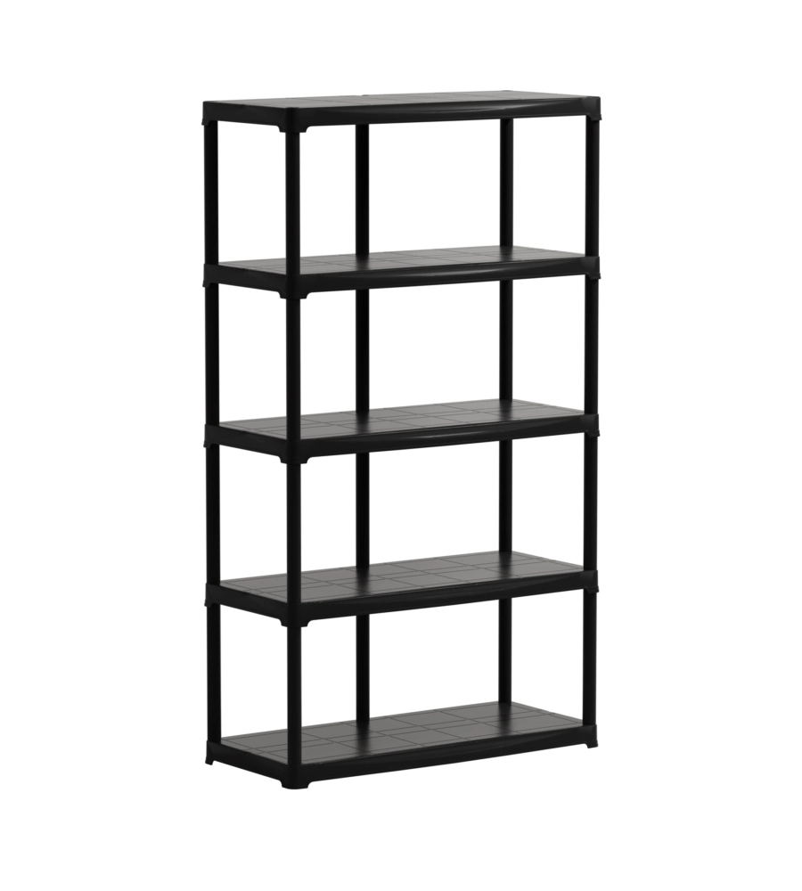 SCAFFALE 5 RIPIANI IN POLIPROPILENE ARTPLAST "TEMPO" NERO PORTATA 150 KG 100X45X176 CM