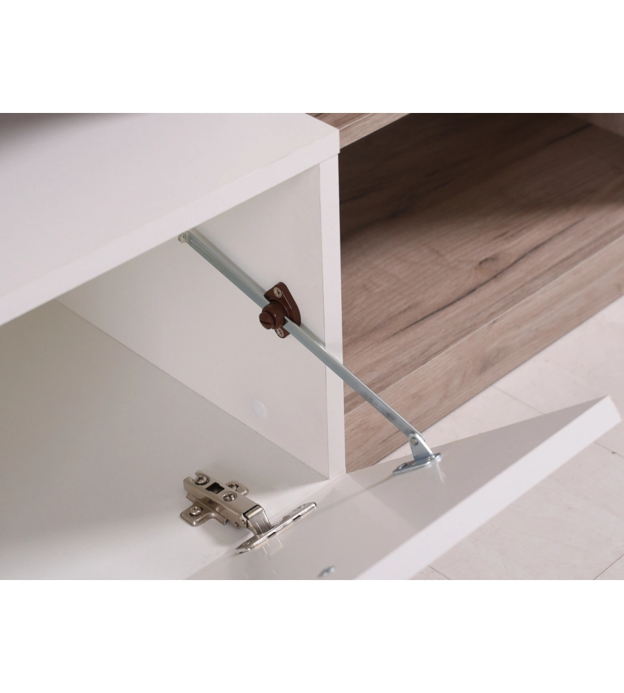 Parete da soggiorno BellaHome "Genova" quercia e bianco 170,5x41,5x170,5 cm