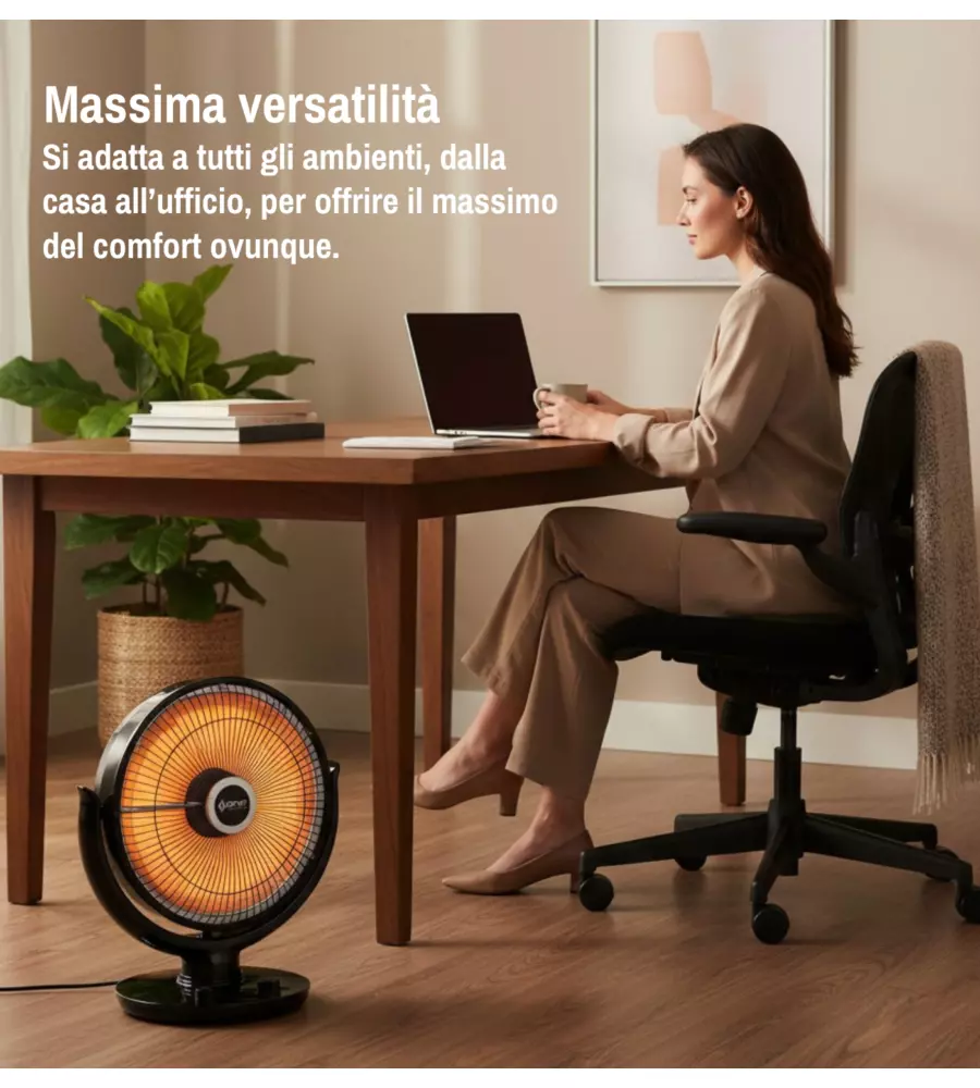 Stufa elettrica al carbonio da appoggio Ignip nero 1000W