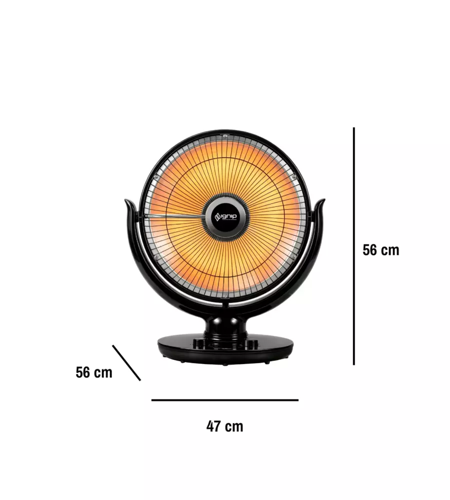 Stufa elettrica al carbonio da appoggio Ignip nero 1000W