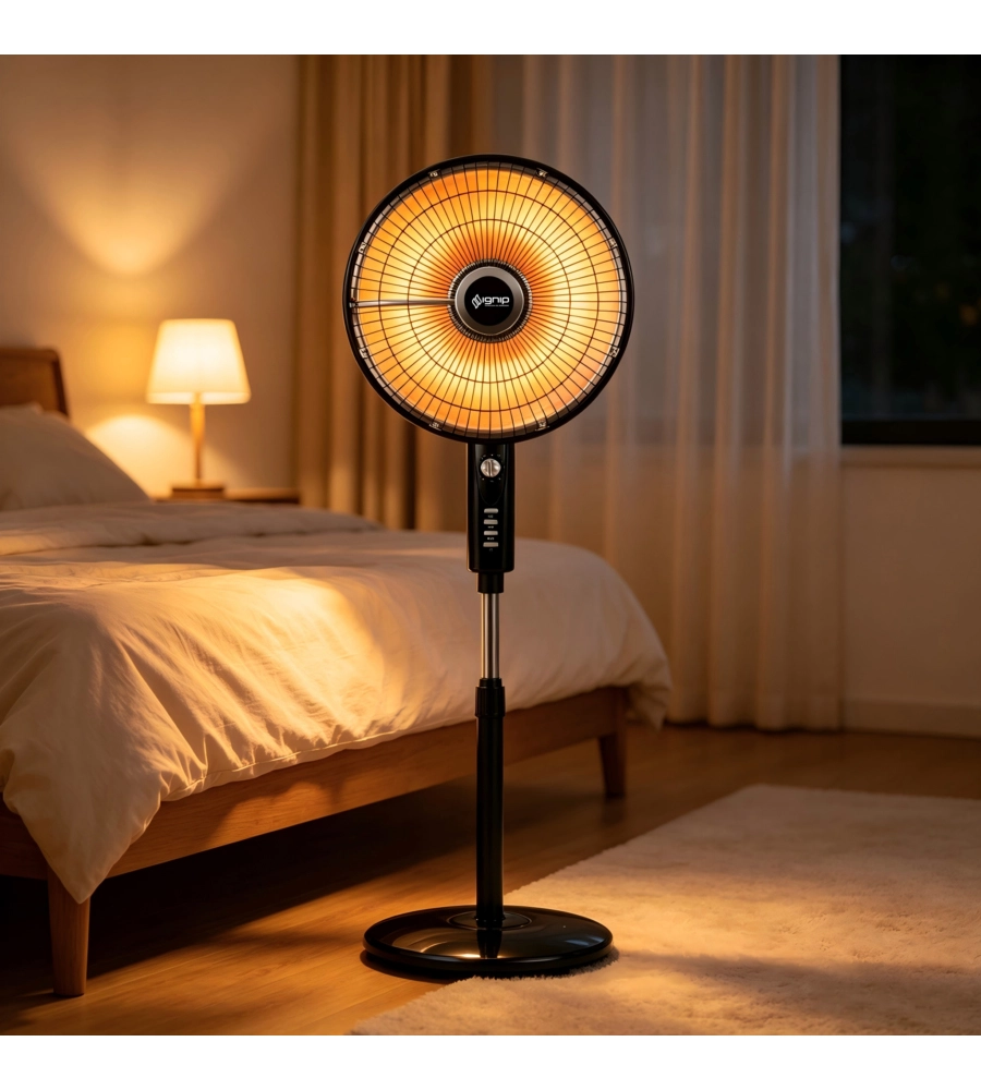 Stufa elettrica al carbonio a piantana Ignip nero 1000W
