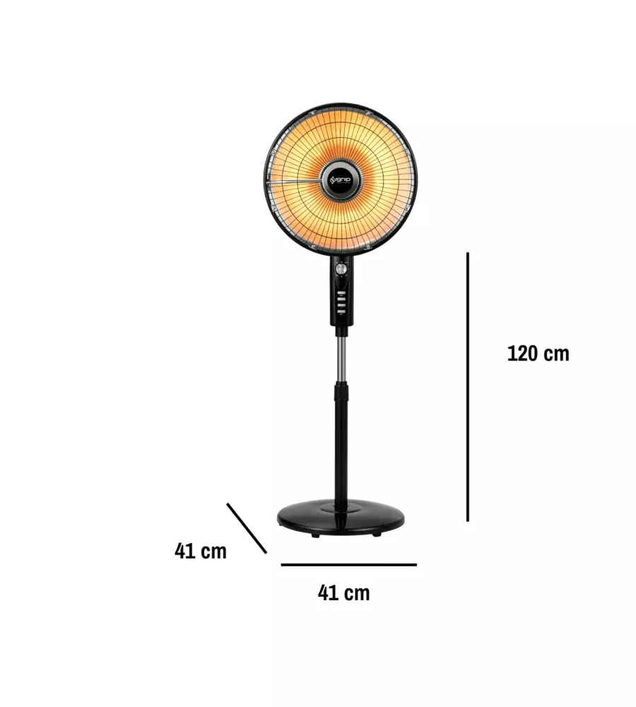 Stufa elettrica al carbonio a piantana Ignip nero 1000W