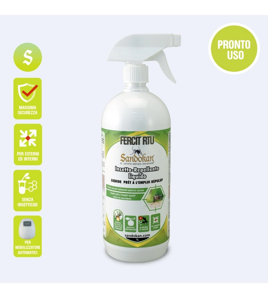 Repellente antizanzare pronto all'uso Sandokan "Fercit" 1 lt