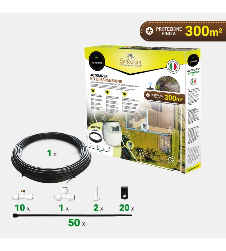 Kit espansione per sistemi di nebulizzazione Sandokan "Automizer" 1000 m²