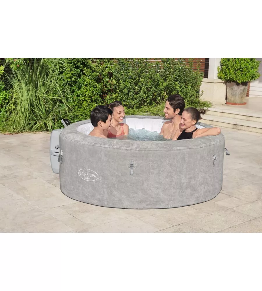 PISCINA IDROMASSAGGIO GONFIABILE BESTWAY "LAY-Z-SPA ZURICH ENERGY SENSE AIRJET" CON CARTUCCIA, CHEMCONNCET E COPERTURA 4 POSTI 180X180X66 CM - COD. 60065
