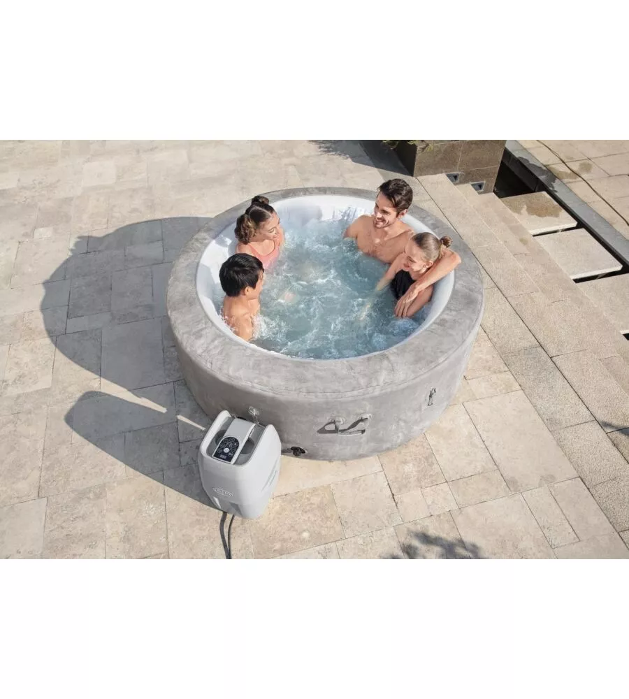 PISCINA IDROMASSAGGIO GONFIABILE BESTWAY "LAY-Z-SPA ZURICH ENERGY SENSE AIRJET" CON CARTUCCIA, CHEMCONNCET E COPERTURA 4 POSTI 180X180X66 CM - COD. 60065