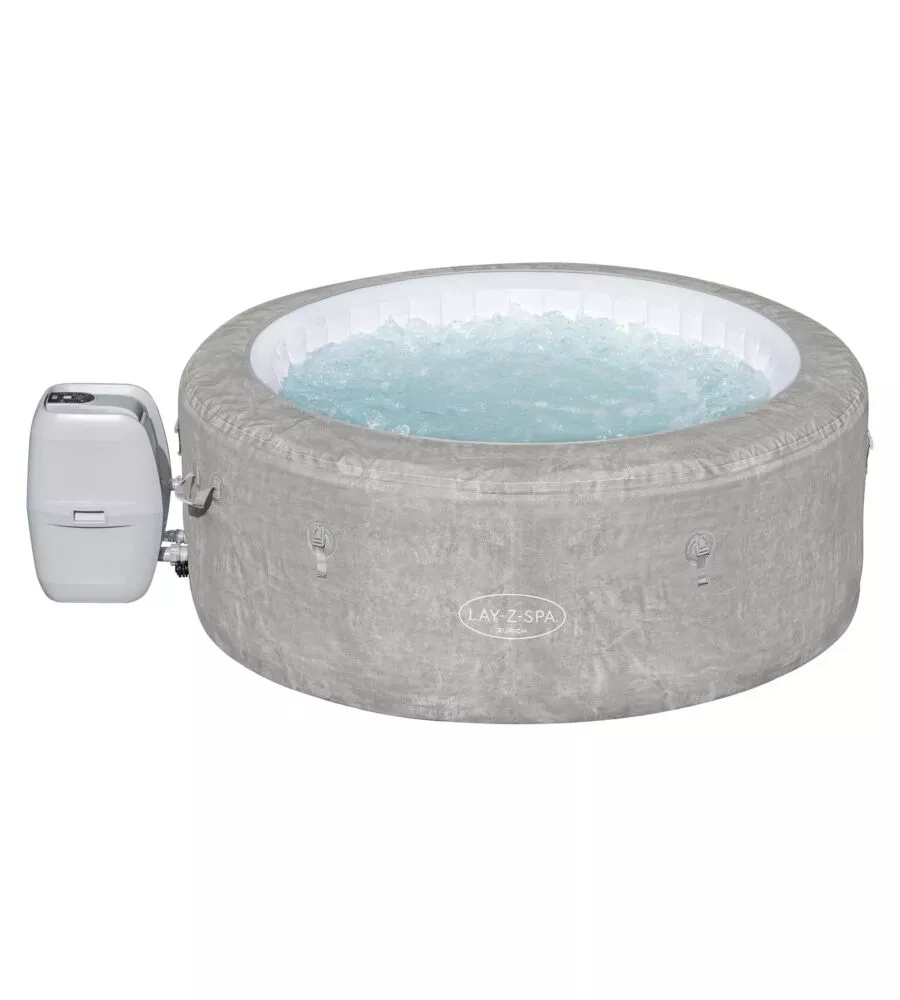 PISCINA IDROMASSAGGIO GONFIABILE BESTWAY "LAY-Z-SPA ZURICH ENERGY SENSE AIRJET" CON CARTUCCIA, CHEMCONNCET E COPERTURA 4 POSTI 180X180X66 CM - COD. 60065